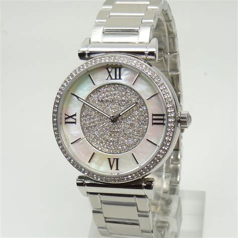 michael kors uhr silber strass|Michael Kors silver designer watches.